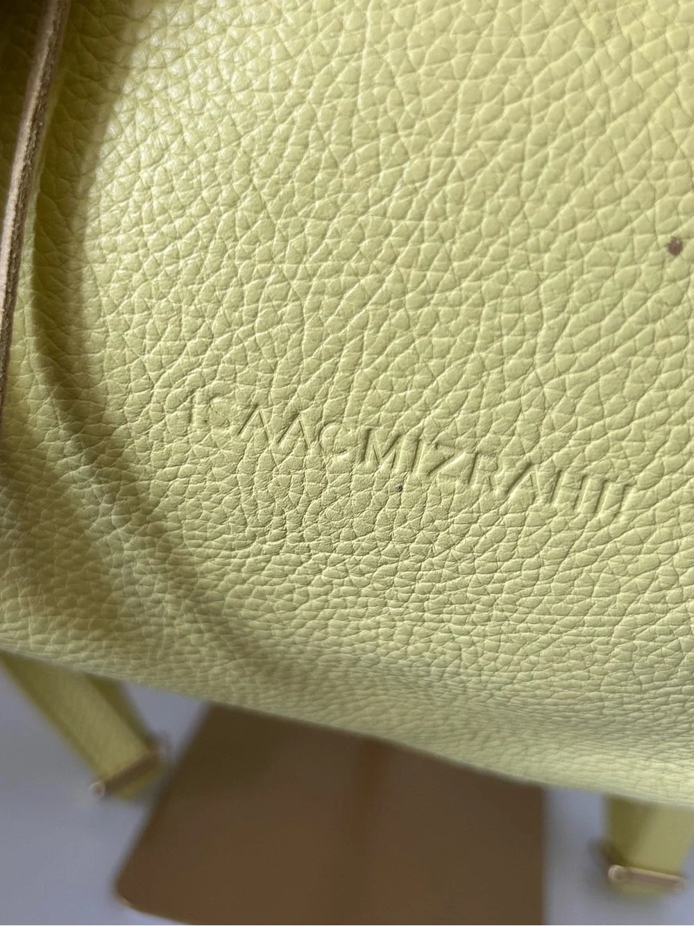 Isaac Mizrahi Lemon Yellow Leather Tassel Backpack